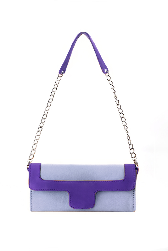 Dress clutch for wedding and parties in lavender purple and violet purple - Top view